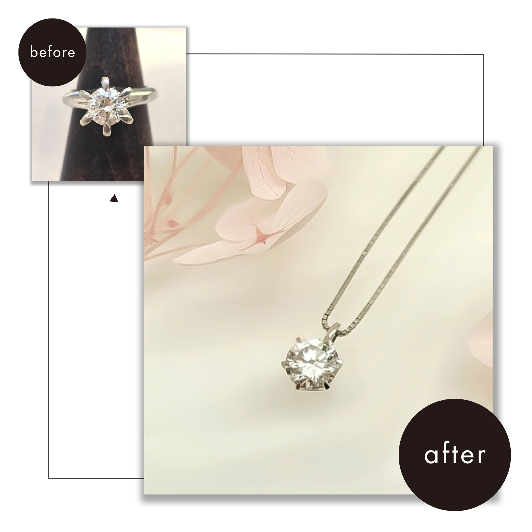 【函館店】叔母様の形見のリングを自分らしく身に着けられる形に